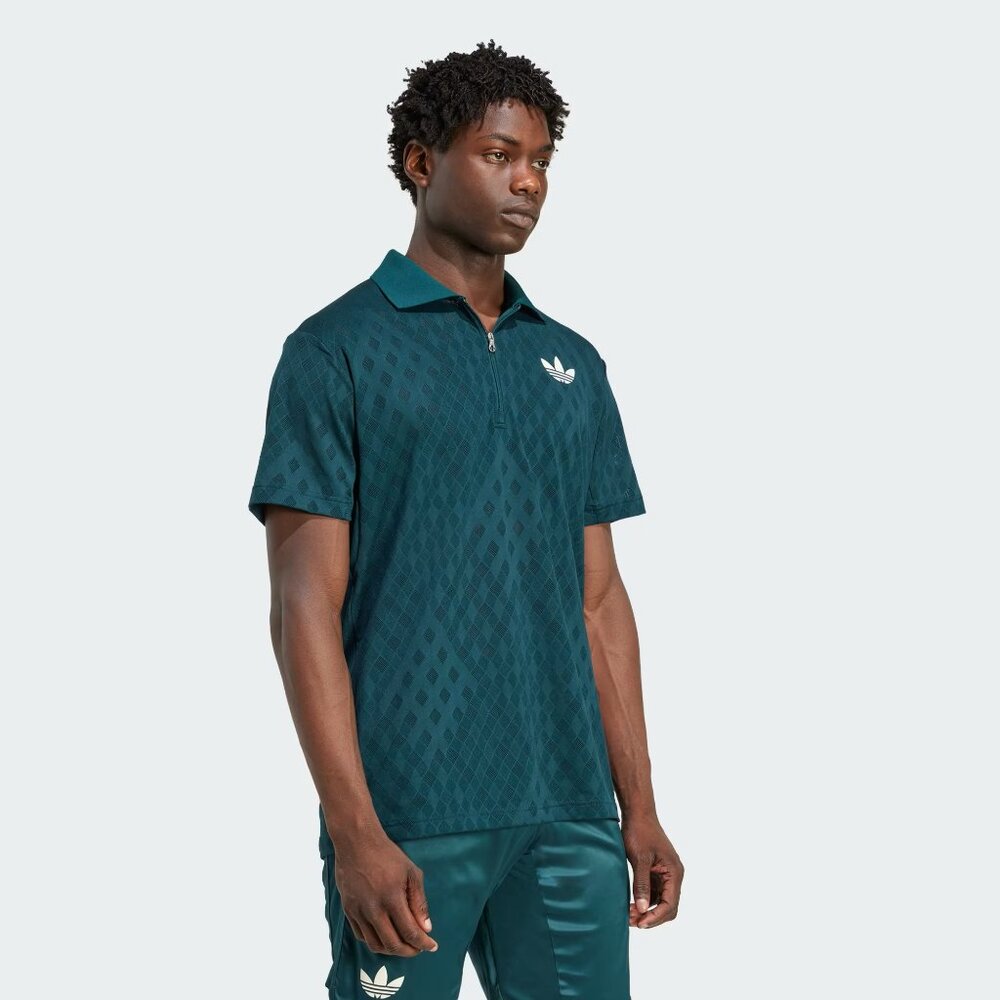 NWT Adidas Club Tennis Climacool Piqué Polo Shirt Men's #JY4848 Aurora Ivy LARGE - Picture 3 of 5